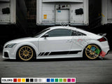 Sticker Decal Vinyl Side Door Stripes for Audi TT RS TT Racing Wing Bumper Skirt