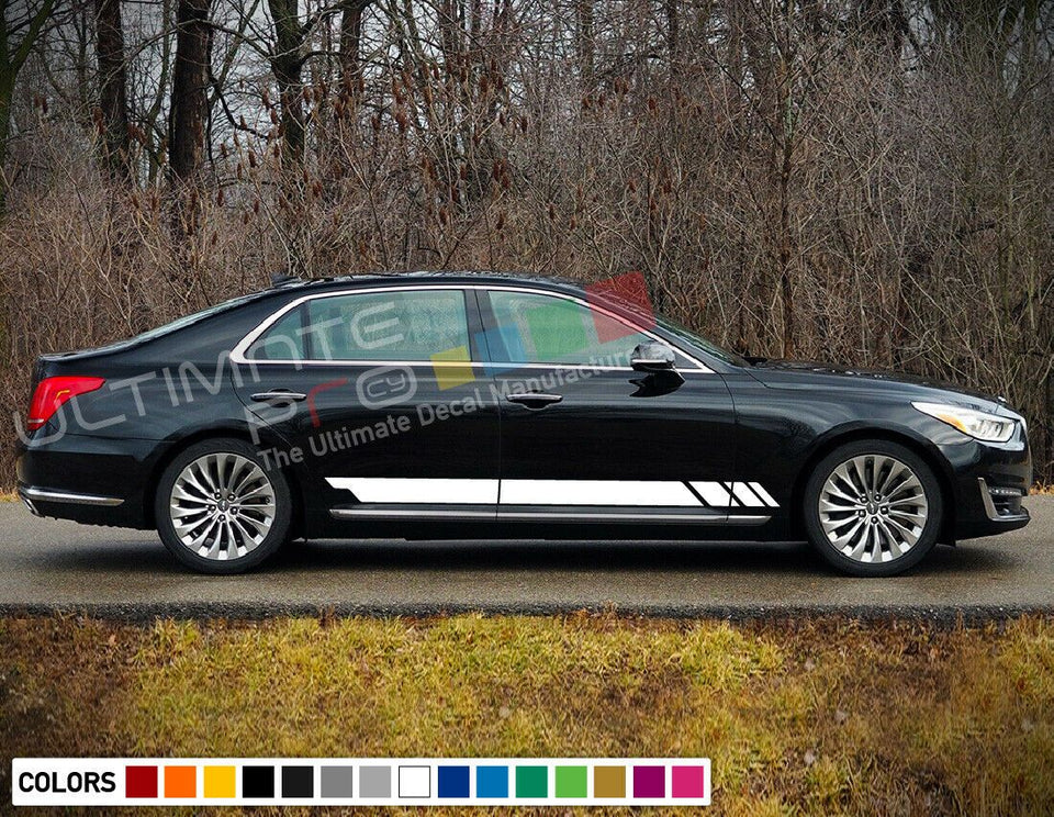 Sticker Decal Vinyl Side Door Stripes for Genesis G90 2017 2018 Bumper Kit skirt