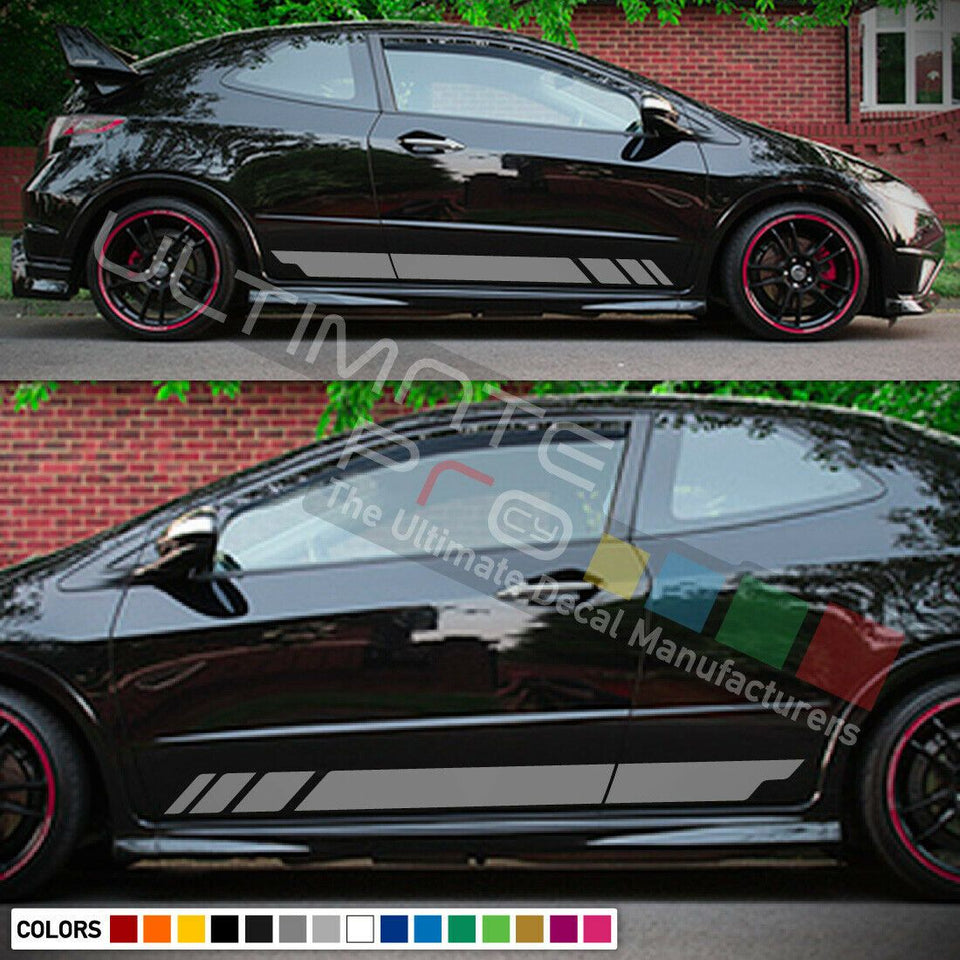 Sticker Decal Vinyl Side Door Stripes for Honda Civic FN2 Sport decals Type R Lip