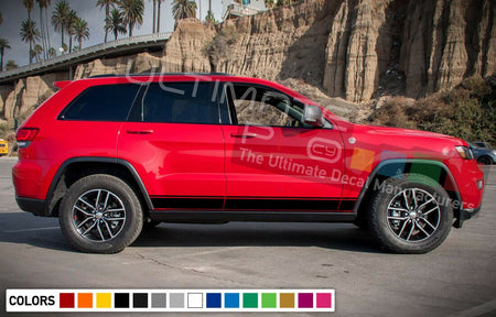 Sticker Decal Vinyl Side Door Stripes for Jeep Grand Cherokee Trailhawk Bumper