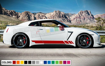 Sticker Decal Vinyl Side Door Stripes for Nissan GTR Nismo Skirt Lip Wing Sport