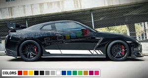 Sticker Decal Vinyl Side Door Stripes for Nissan GTR Nismo Skirt Lip Wing Sport