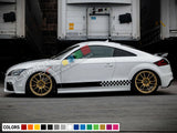 Sticker Decal Vinyl Side Finishing Stripes for Audi TT Racing Trunk Fin retro rs