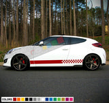 Sticker Decal Vinyl Side Stripes for Hyundai Veloster Racing fender body kit bar