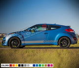 Sticker Decal Vinyl Side Stripes for Hyundai Veloster Racing fender body kit bar