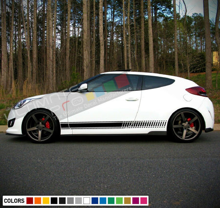 Sticker Graphic Decal Stripe Kit for Hyundai Veloster 2008-2014 side skirts bar