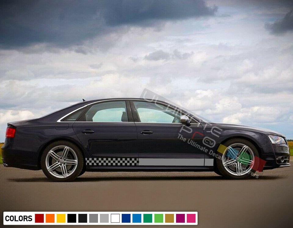 Sticker Graphic Side Stripe Kit For Audi A8 1999 2005 2018 2019 Bumper Fender rs