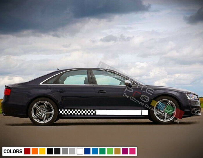 Sticker Graphic Side Stripe Kit For Audi A8 1999 2005 2018 2019 Bumper Fender rs