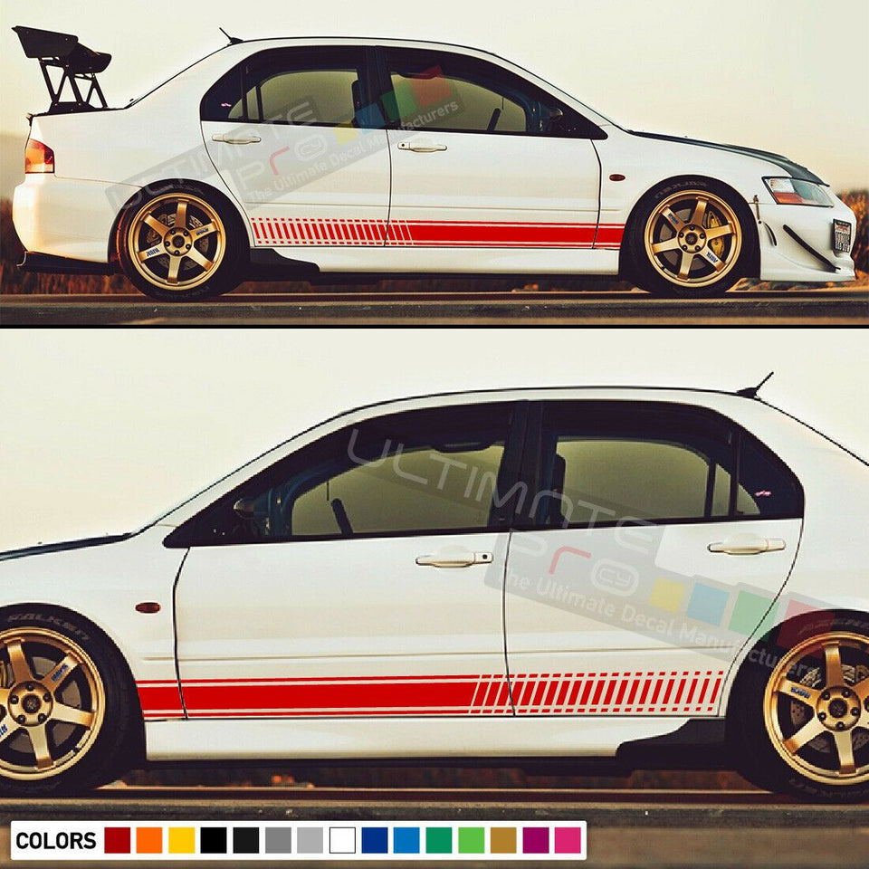 Sticker Graphic Stripes Kit for Mitsubishi Lancer Evo 7 8 9 10 GSR Splitter Skirt Wing