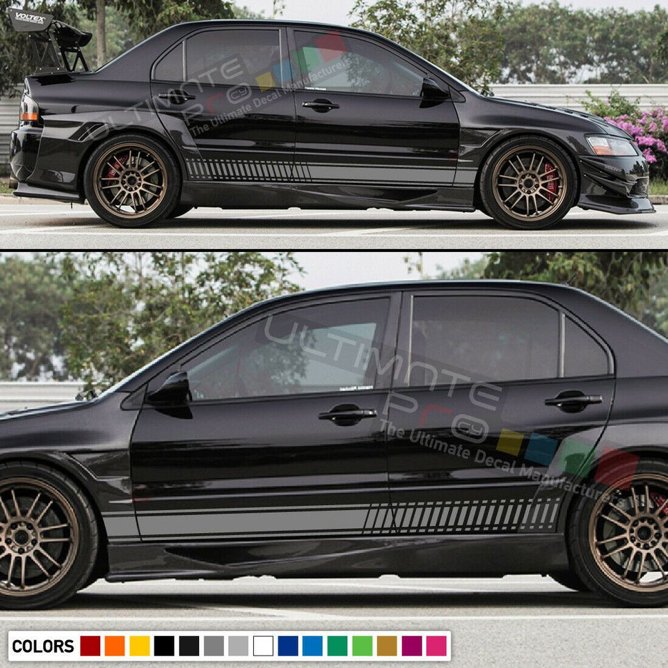 Sticker Graphic Stripes Kit for Mitsubishi Lancer Evo 7 8 9 10 GSR Splitter Skirt Wing