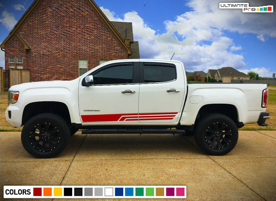 Sticker Kit Modern Side Door Stripes Sport for Gmc Canyon Turbo 2014 - 2019 4x4