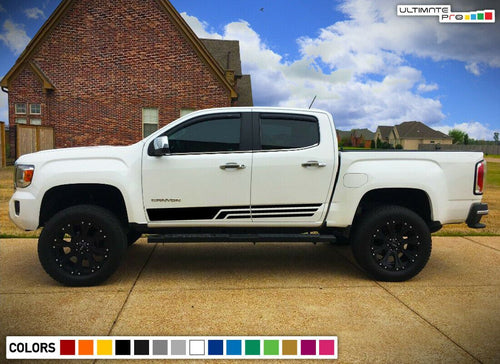 Sticker Kit Modern Side Door Stripes Sport for Gmc Canyon Turbo 2014 - 2019 4x4