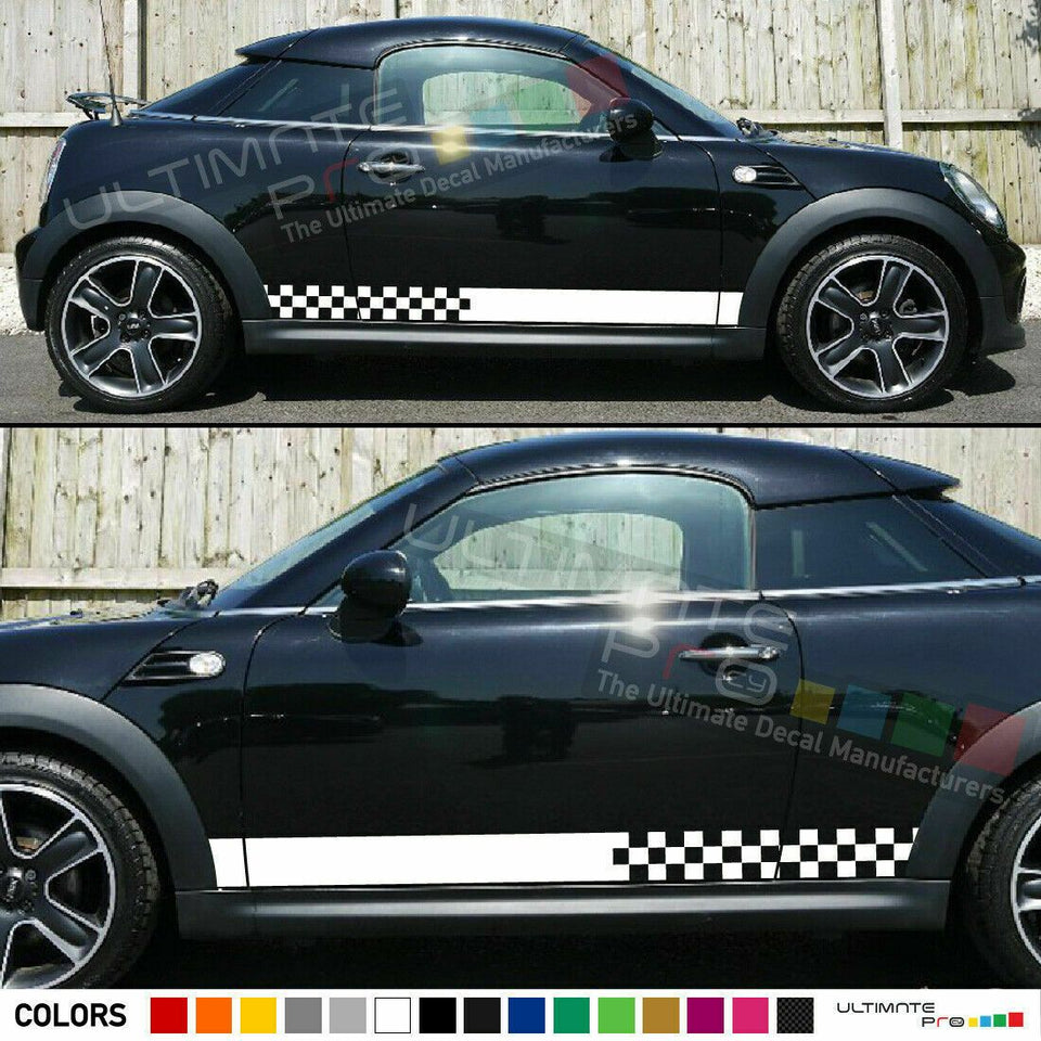 Sticker lip Stripe for mini Roaster john cooper works checkered Racing graphics