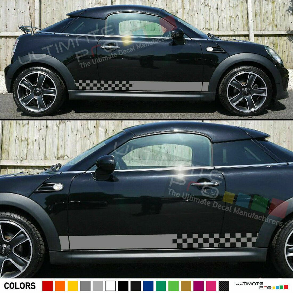 Sticker lip Stripe for mini Roaster john cooper works checkered Racing graphics