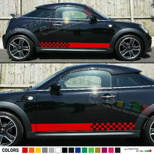 Sticker lip Stripe for mini Roaster john cooper works checkered Racing graphics