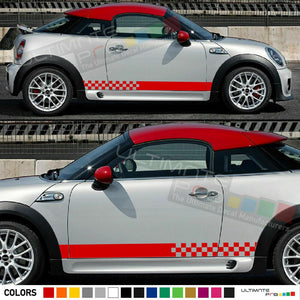 Sticker lip Stripe for mini Roaster john cooper works checkered Racing graphics