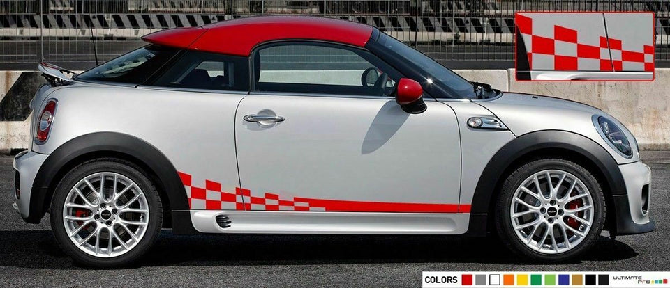 Sticker lip Stripe kit for mini Roaster john cooper works checkered graphics arm