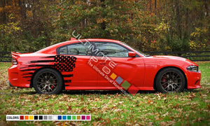 USA Flag graphics wide body for Dodge Charger RT SRT 2010 2011 2012 2018 2020 2021 2022 2023