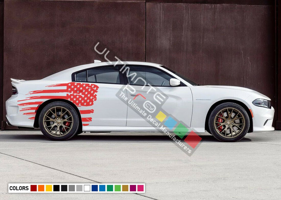 USA Flag graphics wide body for Dodge Charger RT SRT 2010 2011 2012 2018 2020 2021 2022 2023