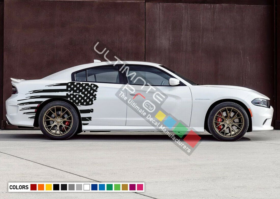 Sticker side Decal Vinyl US Flag Stripe for Dodge Charger RT SRT 2010 2018 2020 2021 2022 2023