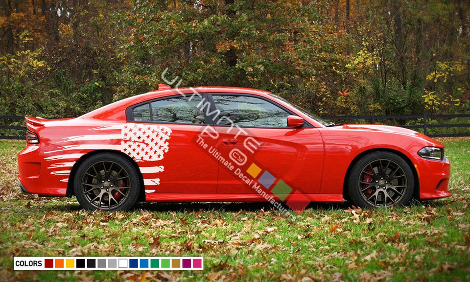 Sticker side Decal Vinyl US Flag Stripe for Dodge Charger RT SRT 2010 2018 2020 2021 2022 2023