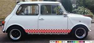 Sticker Stripe for Classic mini cooper bonnet mirror hood front Chequered 1000