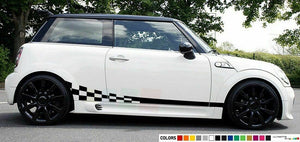 Sticker Stripe kit for mini cooper s checkered graphic lowered skirt tune wave