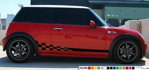 Sticker Stripe kit for mini cooper s checkered graphic lowered skirt tune wave