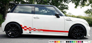 Sticker Stripe kit for mini cooper s checkered graphic lowered skirt tune wave