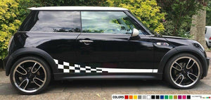 Sticker Stripe kit for mini cooper s checkered graphic lowered skirt tune wave