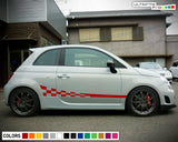 Sticker Stripe kit for mini cooper s checkered graphic lowered skirt tune wave