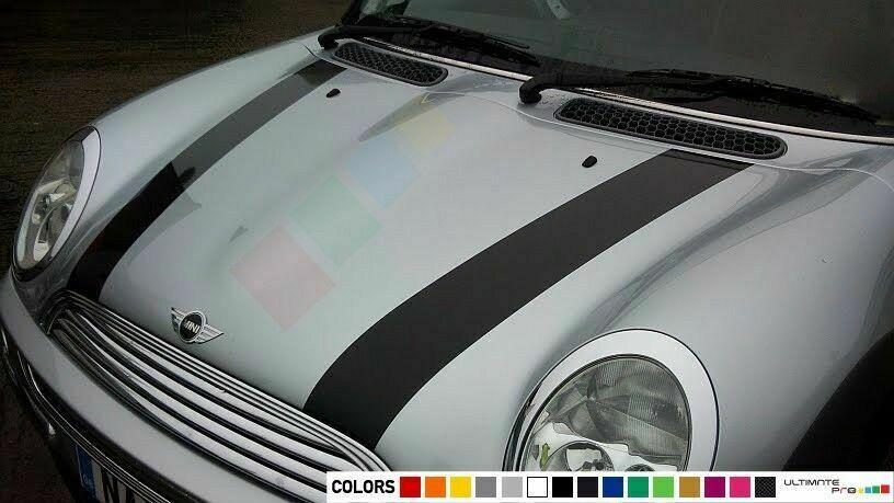 Sticker Stripes for mini cooper s hood 2001 2002 2003 2004 2005 2006 2007 2008