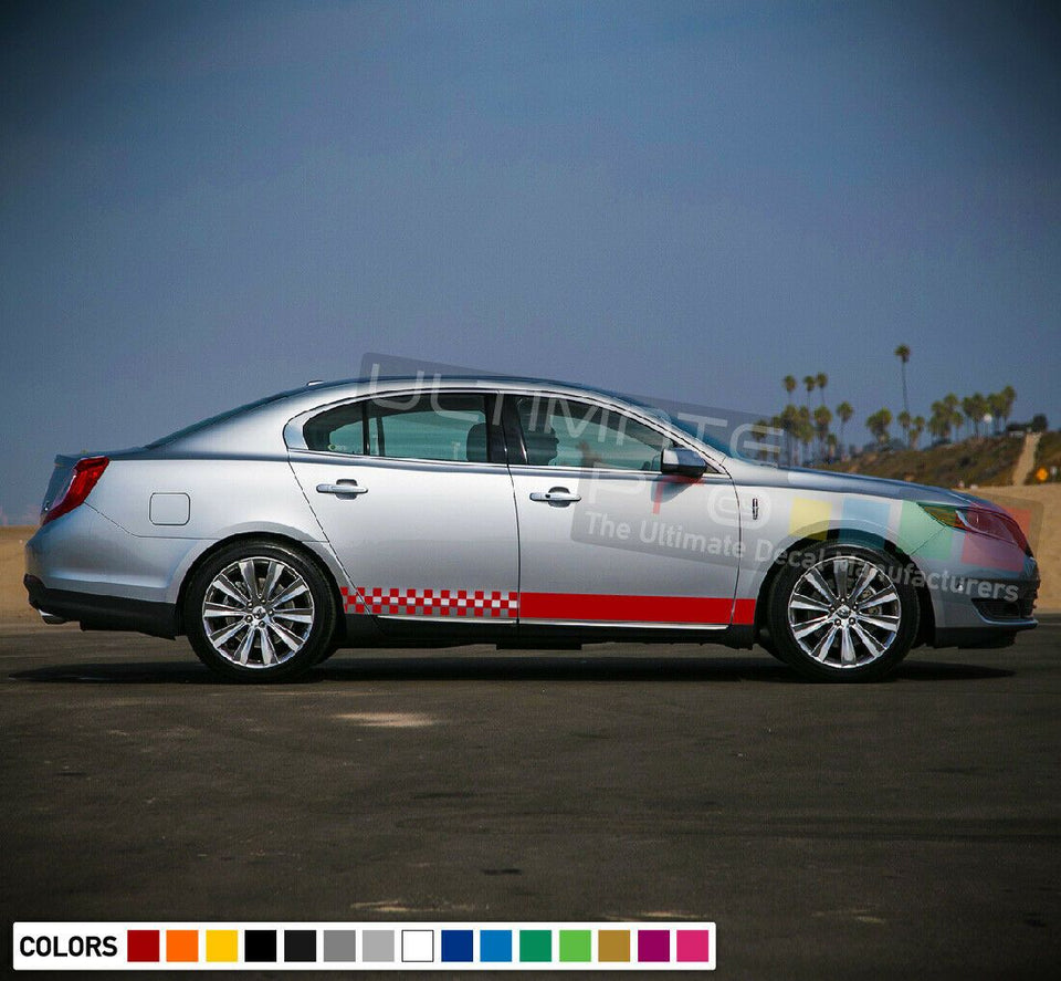 Sticker Vinyl Decal Stripe Kit for Lincoln MKS Exhaust Visor Turbo sport Wing