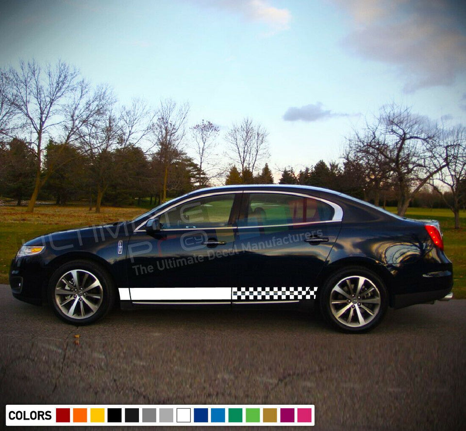 Sticker Vinyl Decal Stripe Kit for Lincoln MKS Exhaust Visor Turbo sport Wing