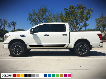 Sticker Vinyl Side Stripes for Nissan Titan grill bed grip flare 2005 - 2019 XD