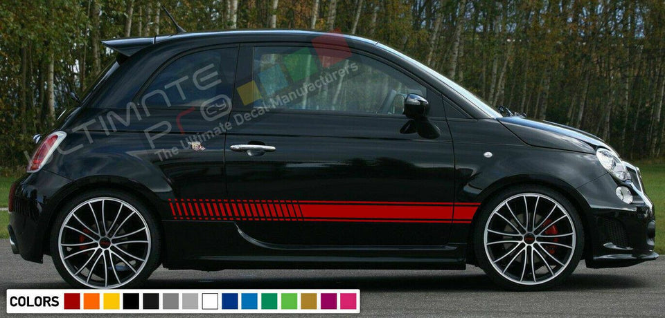 Stickers Decal for FIAT 500 ABARTH Stripes chrome filter seat carbon hood sport