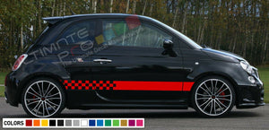 Stickers Decal for FIAT 500 ABARTH Stripes door body kit part Xenon side skirt