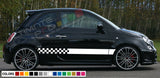 Stickers Decal for FIAT 500 ABARTH Stripes door body kit part Xenon side skirt