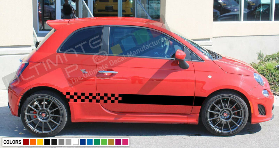 Stickers Decal for FIAT 500 ABARTH Stripes door body kit part Xenon side skirt