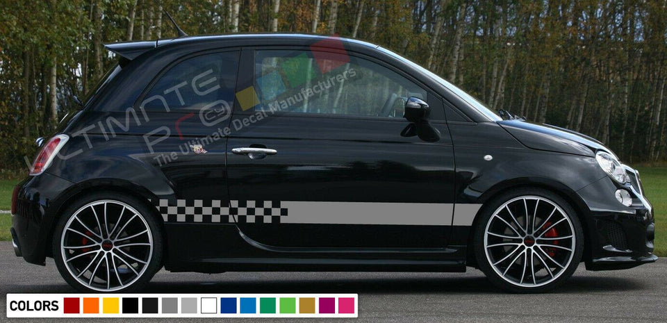 Stickers Decal for FIAT 500 ABARTH Stripes lip side carbon bumper tune racing