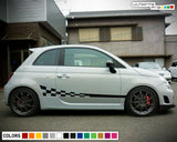 Stickers Decal for FIAT 500 ABARTH Stripes lip side carbon Wavy Flag tune racing