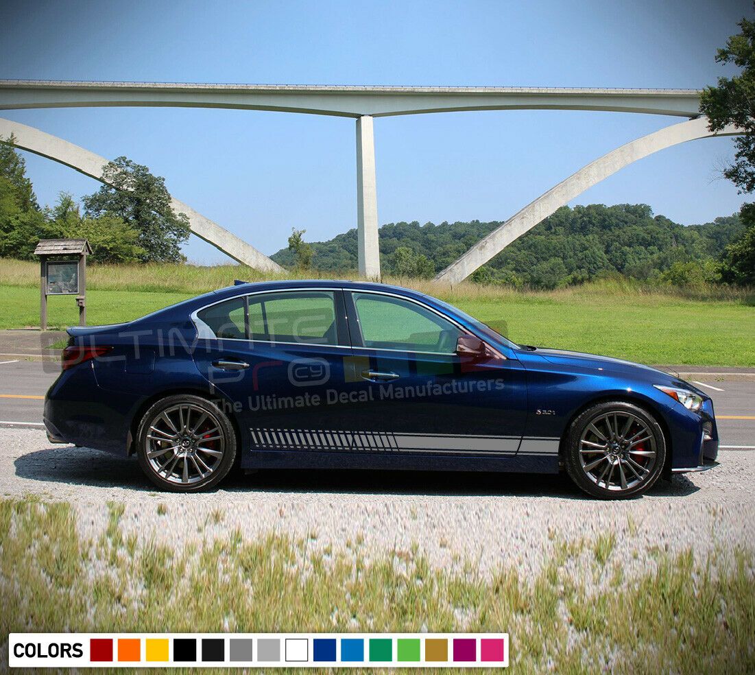 Q50 Sticker Stickers Decal for Infiniti Q50 Stripes coupe Corsar door body kit par ...