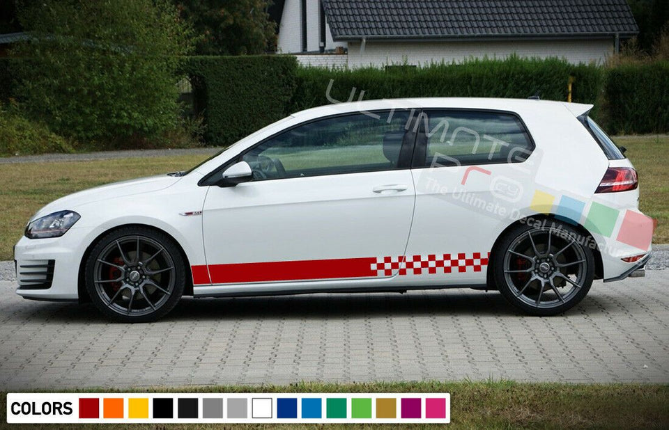 Stickers Decal for Volkswagen VW Golf Stripes Graphics door body kit hatchback