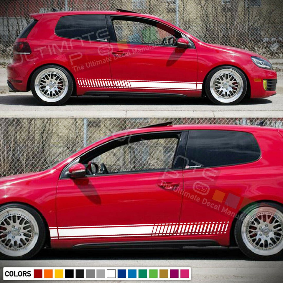 Stickers Decal Kit for Volkswagen VW Golf Stripes Graphics Chroma Handle Mirror