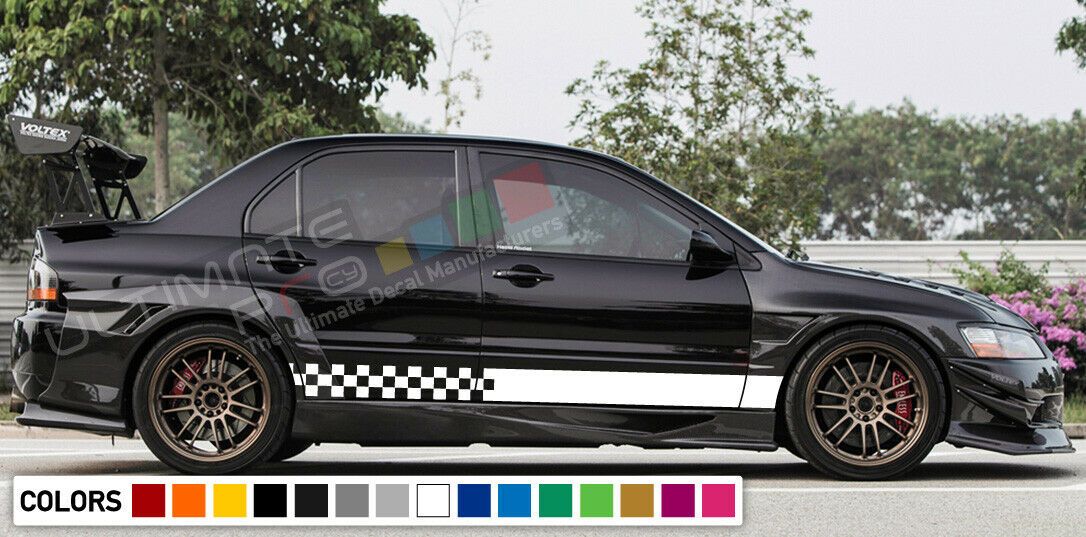 Stripe decal For Mitsubishi lancer evo 7 8 9 racing sport lower body s ...