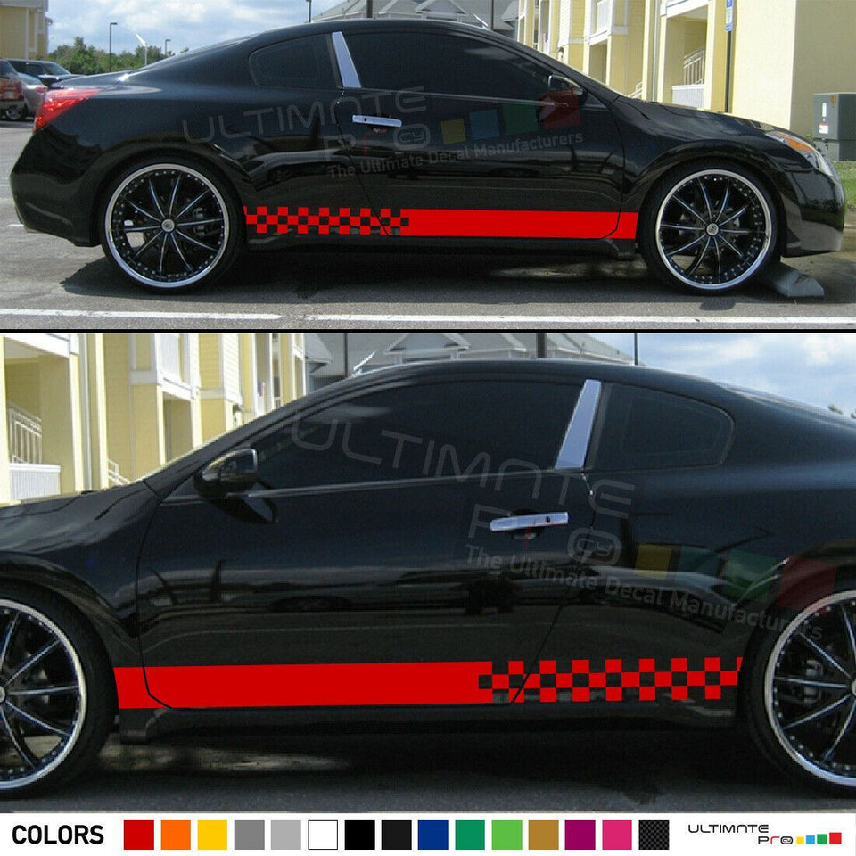 Stripe Decal kit for Nissan Altima xenon side front CARBON light mirror lip tune