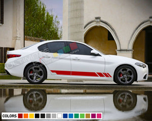 Stripe Graphic Decal for Alfa Romeo Giulia Door Cover carbon chrome 2014 2020