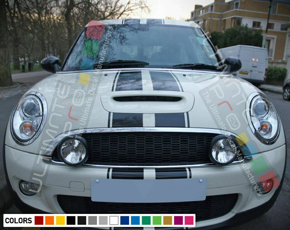 Stripe Kit Sticker Decal for Mini Cooper S JCW Bonnet Roof Boot Racing Scoop F55