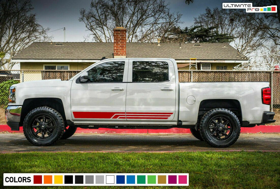 Stripe Sticker kit for Chevrolet Silverado leather turbo hood cover window badge