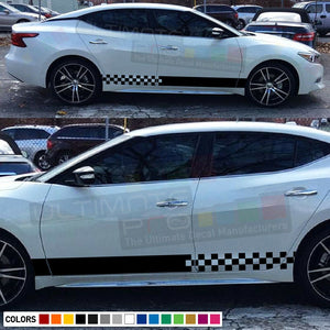 Stripes Decal kit for Nissan Maxima Side CARBON light mirror lip tune head cover